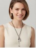 Water-Drop Necklace W/ Tassel & Sphere Earrings Set